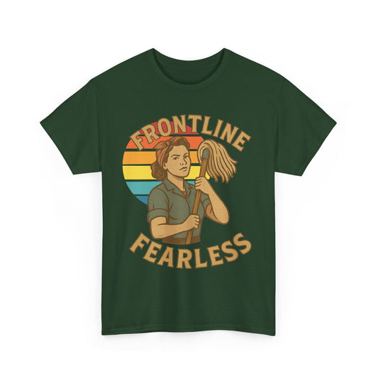 Fearless Frontline Unisex Heavy Cotton Tee, Inspirational T-Shirt, Women's Empowerment Shirt, Everyday Comfort Wear, Gift for Heroes
