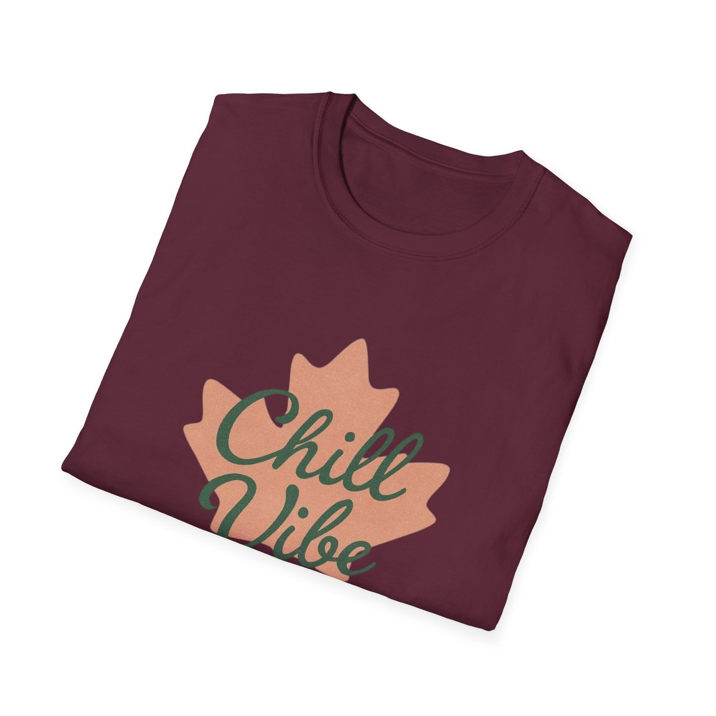 Chill  Vibe, Canadian Leaf T-Shirt, Softstyle Tee for Men and Women, Chill Vibe, Moonwoven by Luna, Unisex Top