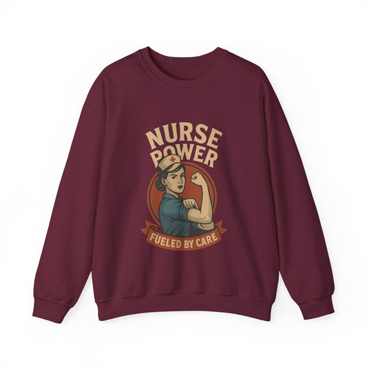 Nurse Power Crewneck Sweatshirt | Unisex Pullover, Nurse Shirt, Healthcare Gift, Medical Apparel, Caregiver Sweatshirt