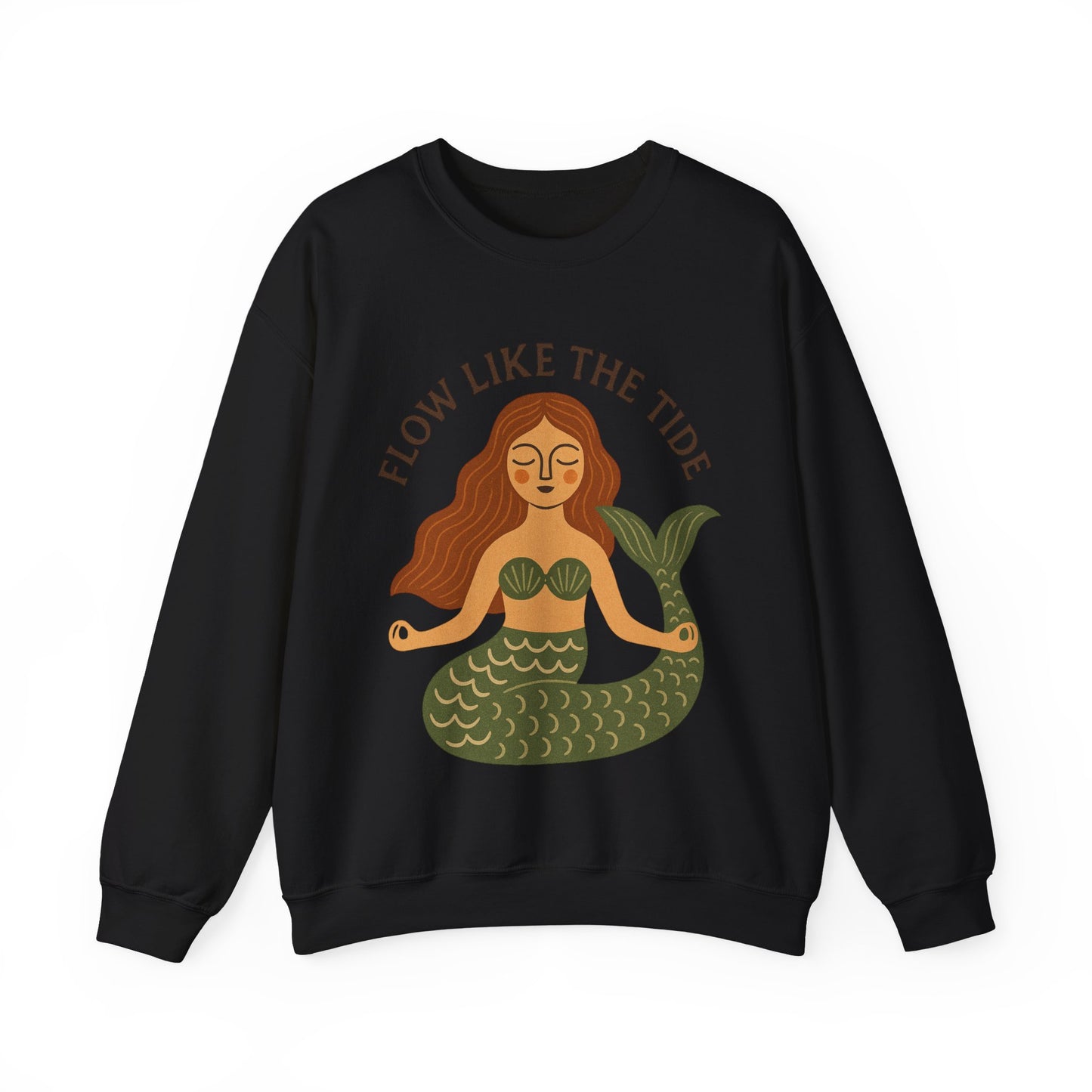 Flow Like the Tide - Boho Mermaid Crewneck Sweatshirt