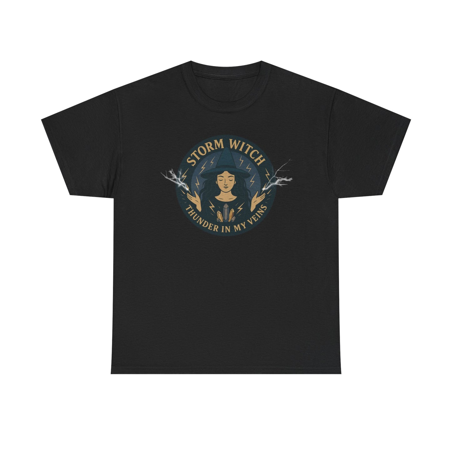 Storm Witch Unisex Heavy Cotton Tee - Thunder in My Veins, Witchy Apparel, Boho Style T-shirt, Gift for Her, Astrology Clothing, Magic [...]