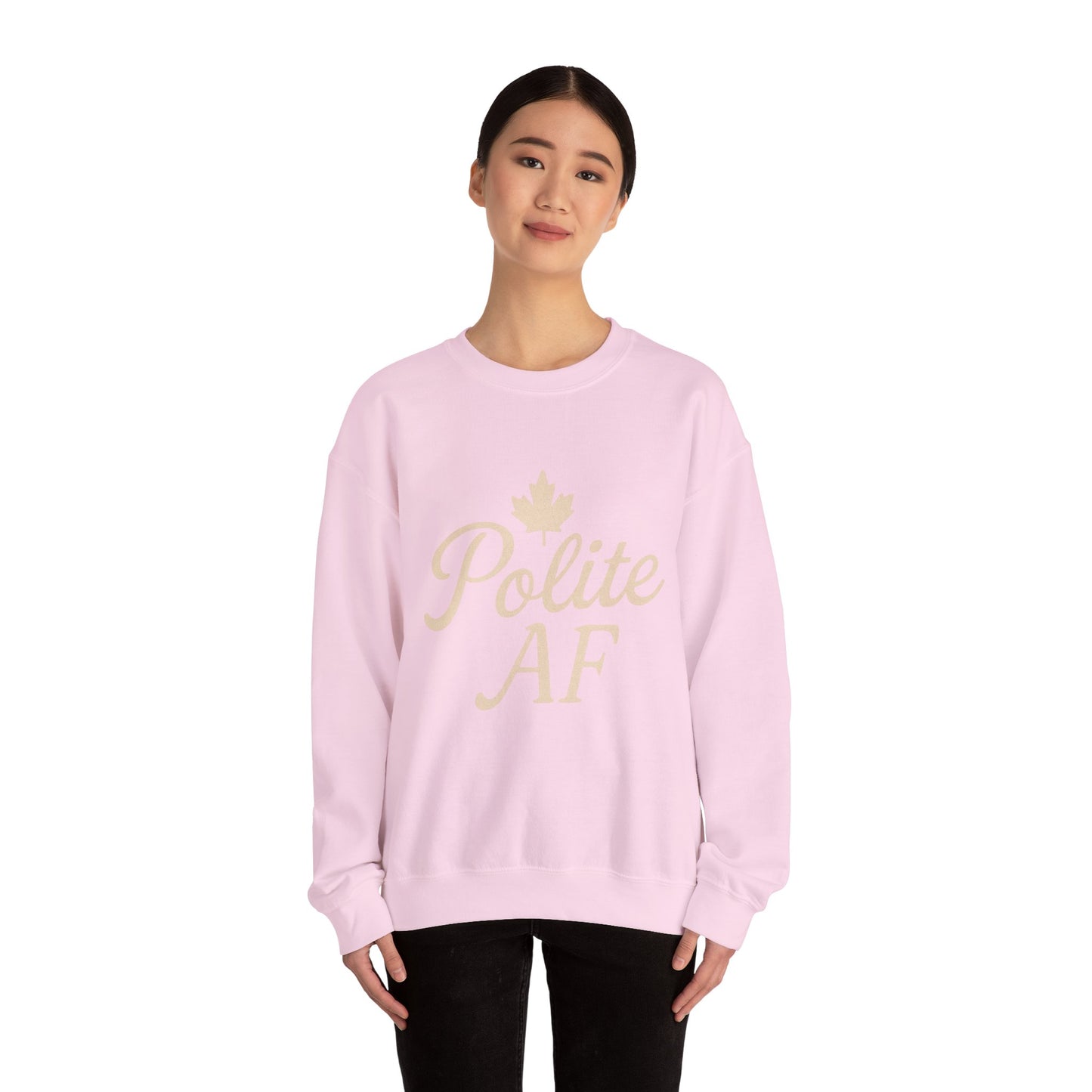 Canadian Polite AF Crewneck Sweatshirt, Chill Winter Jumper, Canada Sweater, Funny Cozy Pullover, Gift for Canadians, Chill Vibes Sweatshirt