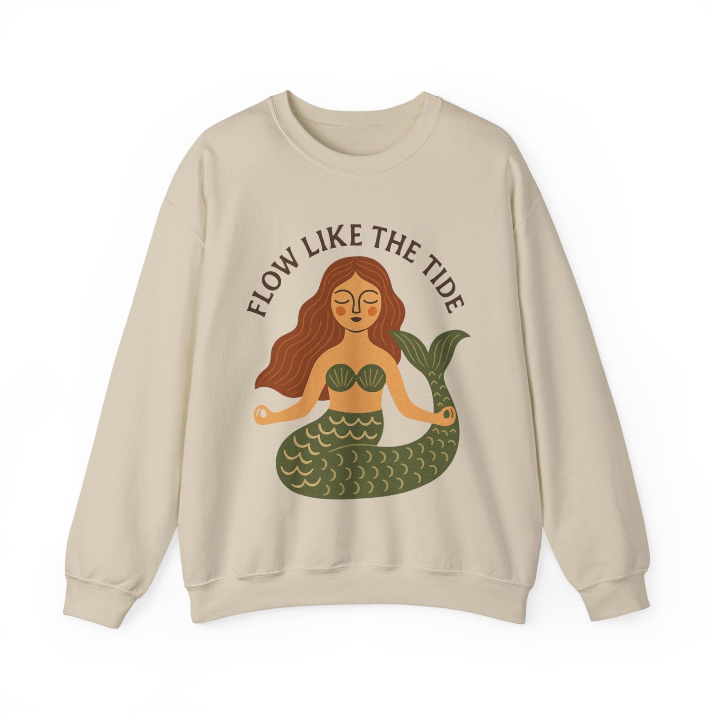 Flow Like the Tide - Boho Mermaid Crewneck Sweatshirt