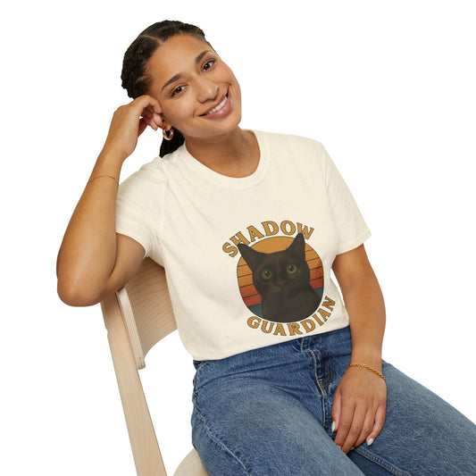 Shadow Guardian ,Black  Cat T-Shirt | Perfect Gift for Cat Lovers, Halloween, Cozy Wear, Pet Enthusiasts, Unisex Style