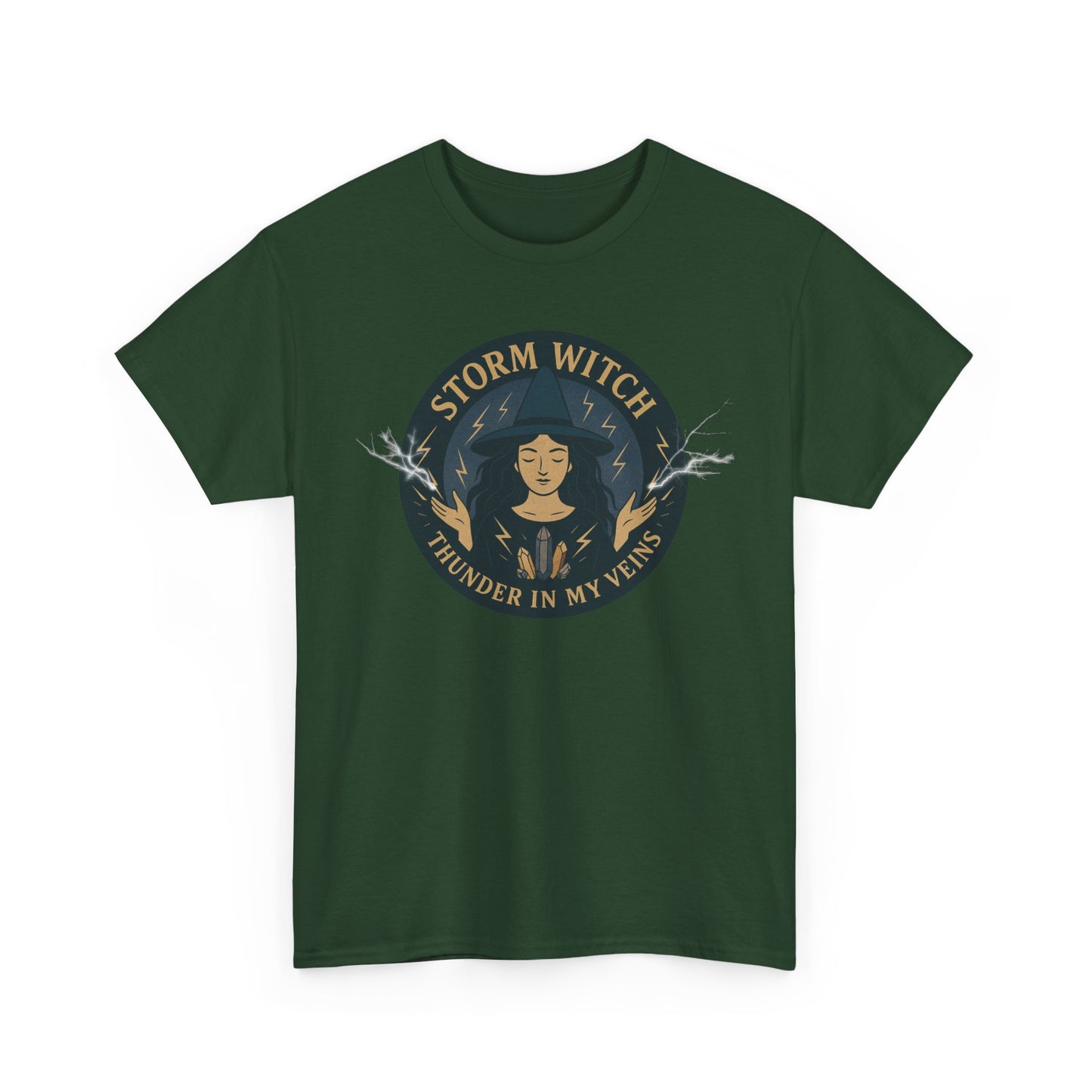 Storm Witch Unisex Heavy Cotton Tee - Thunder in My Veins, Witchy Apparel, Boho Style T-shirt, Gift for Her, Astrology Clothing, Magic [...]
