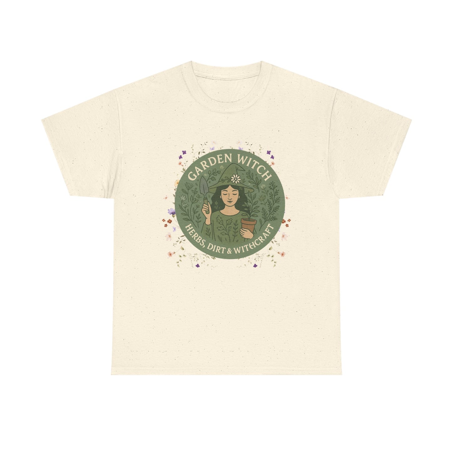 Garden Witch Unisex Heavy Cotton Tee | Perfect for Eco-Lovers, Magical Occasions, Gardening Enthusiasts, Gift for Witches, Cozy Wear
