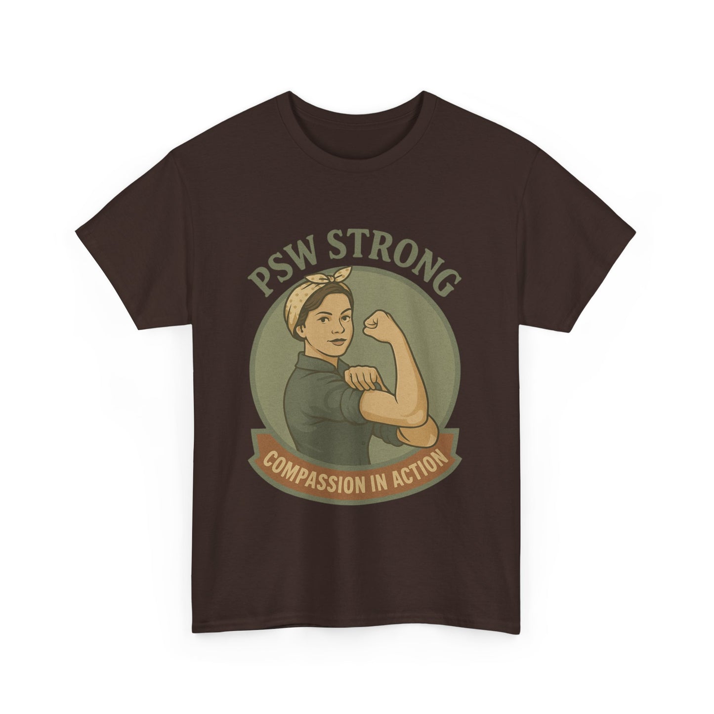 PSW Strong Unisex Heavy Cotton Tee | Compassion in Action T-Shirt, Motivational Tee, Gift for Caregivers, Healthcare Apparel, [...]