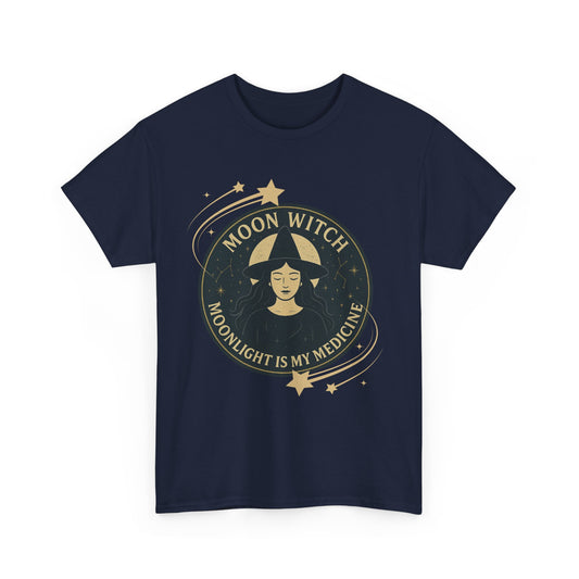 Moon Witch Heavy Cotton Tee | Perfect for Witchy Vibes, Gifts for Witch Lovers, Magical Occasions, Astrology Fashion, Witchy Apparel