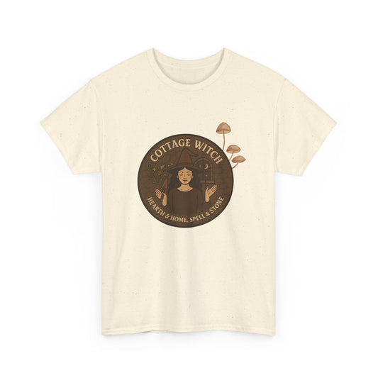 Cottage Witch T-Shirt, Unisex Heavy Cotton Tee, Boho Style Tee, Witchy Apparel, Halloween Costume, Gift for Witches