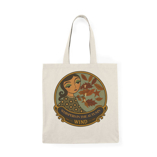 Artist made tote .Whispers in the Autumn Natural Tote Bag, Eco Shopping Bag, Fall Season Accessory, Gift for Nature Lovers, Reusable Tote