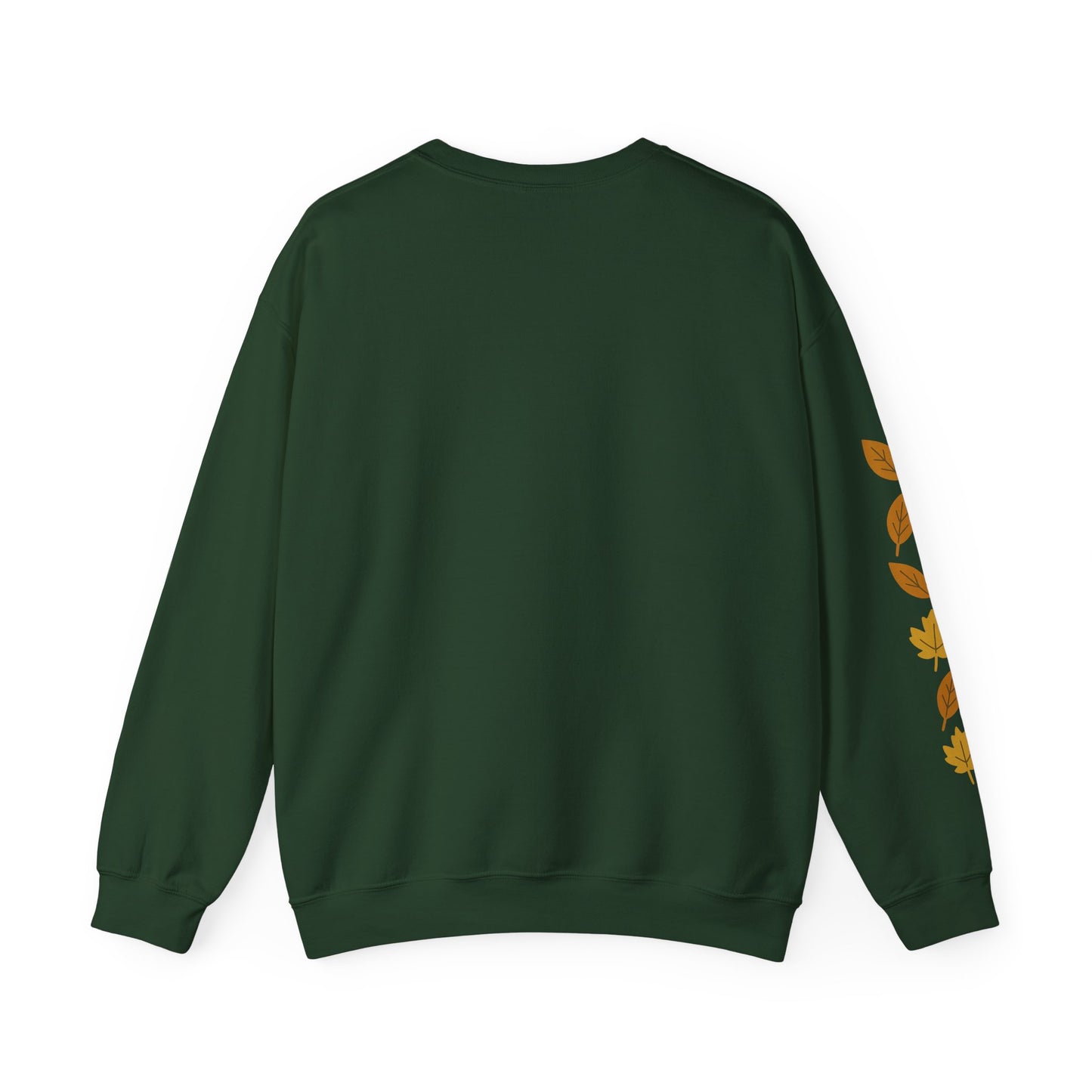 Hello Autumn , Cozy Fall Vibes Crewneck with Sleeve Leaf Detail