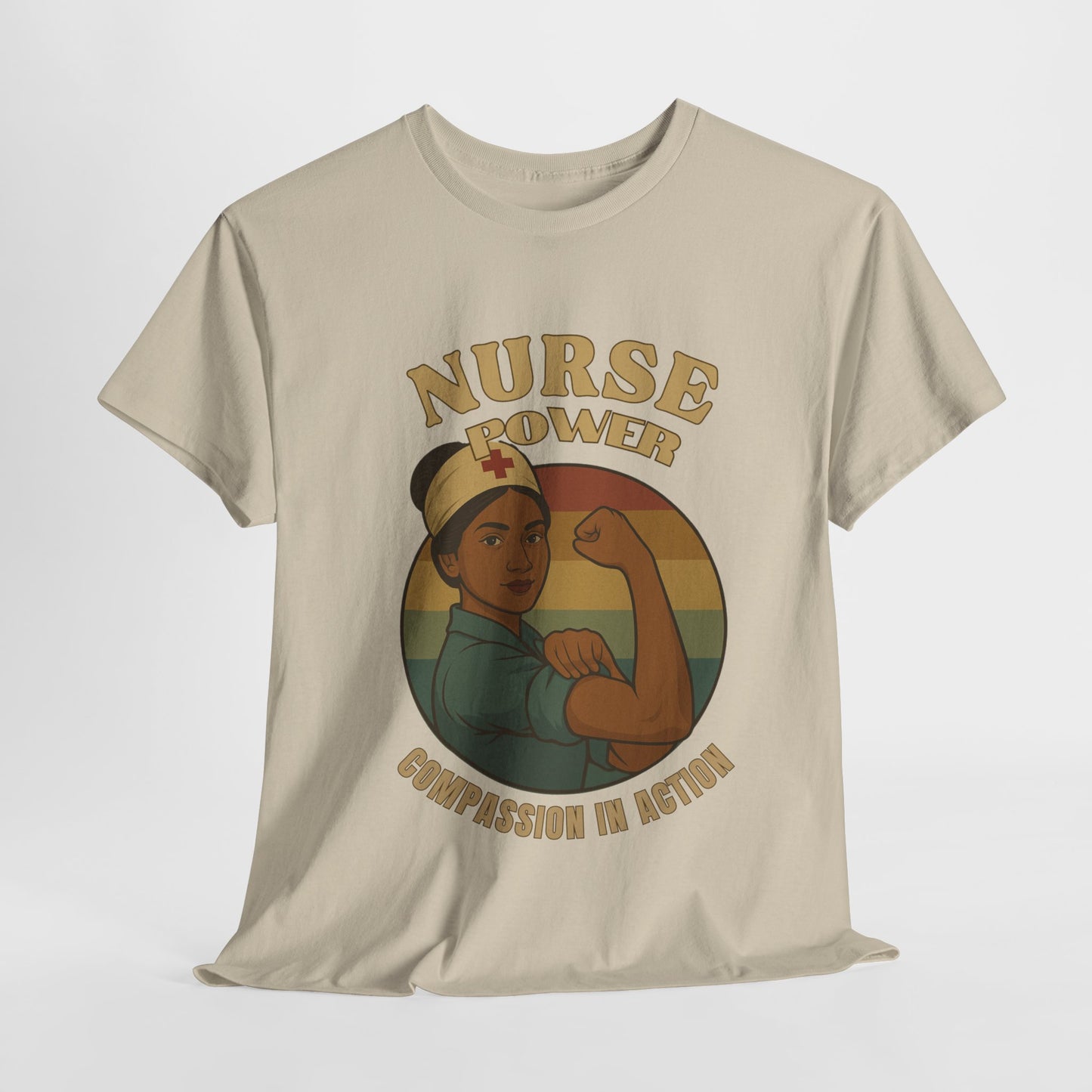 Compassion Nurse Power Tee - Unisex Heavy Cotton T-Shirt, Inspirational Gift for Healthcare Workers, Nursing Appreciation, Medical Professionals, [...]