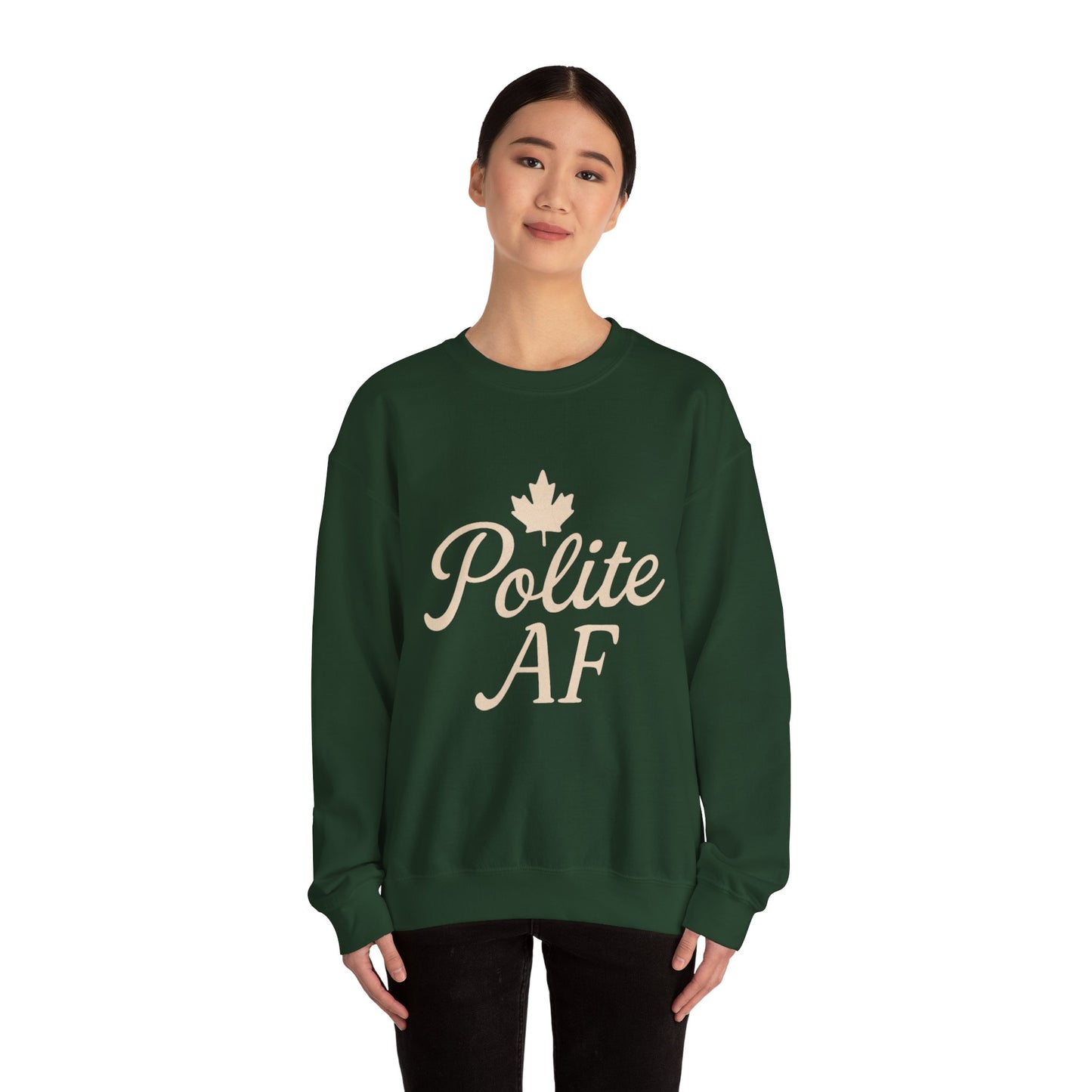 Canadian Polite AF Crewneck Sweatshirt, Chill Winter Jumper, Canada Sweater, Funny Cozy Pullover, Gift for Canadians, Chill Vibes Sweatshirt