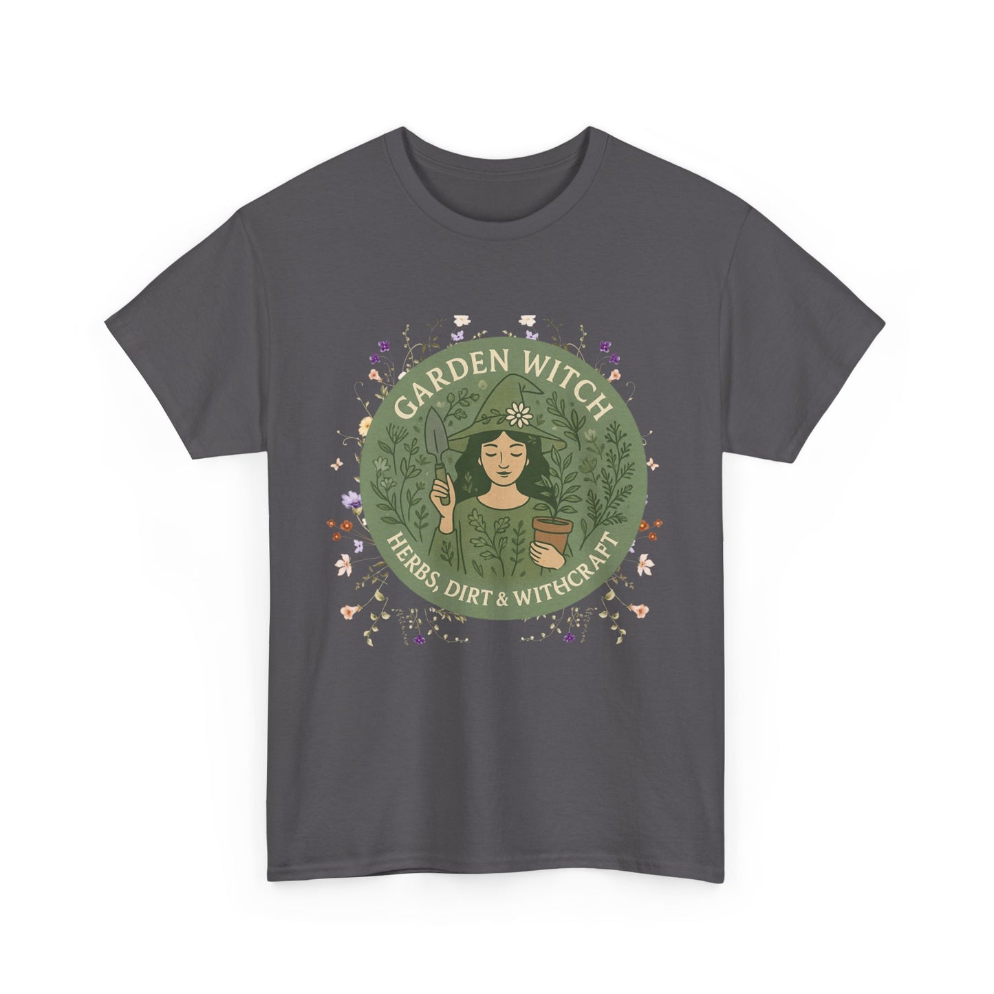 Garden Witch Unisex Heavy Cotton Tee | Perfect for Eco-Lovers, Magical Occasions, Gardening Enthusiasts, Gift for Witches, Cozy Wear