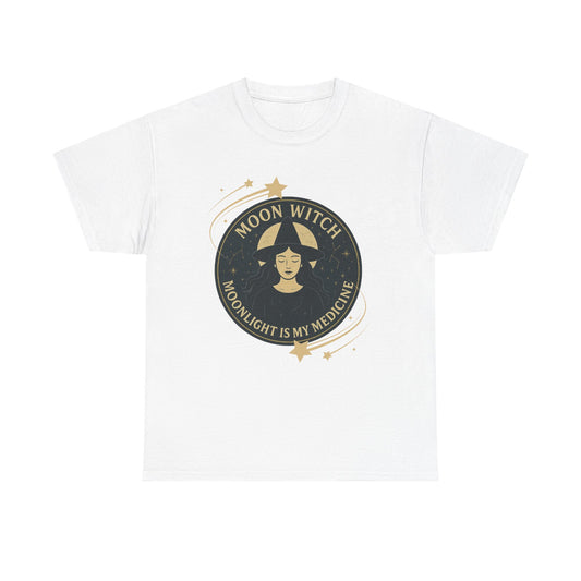 Moon Witch Heavy Cotton Tee | Perfect for Witchy Vibes, Gifts for Witch Lovers, Magical Occasions, Astrology Fashion, Witchy Apparel