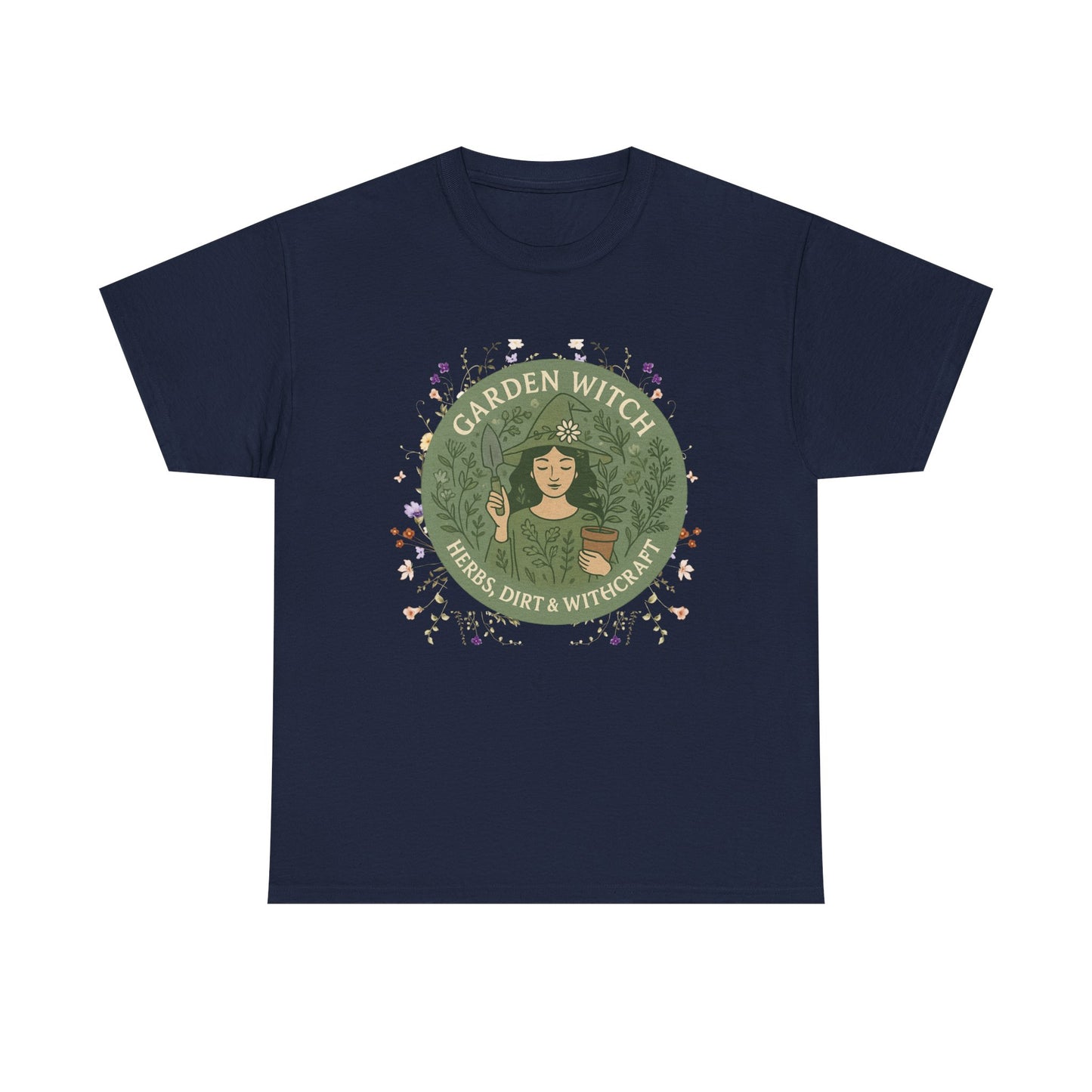 Garden Witch Unisex Heavy Cotton Tee | Perfect for Eco-Lovers, Magical Occasions, Gardening Enthusiasts, Gift for Witches, Cozy Wear