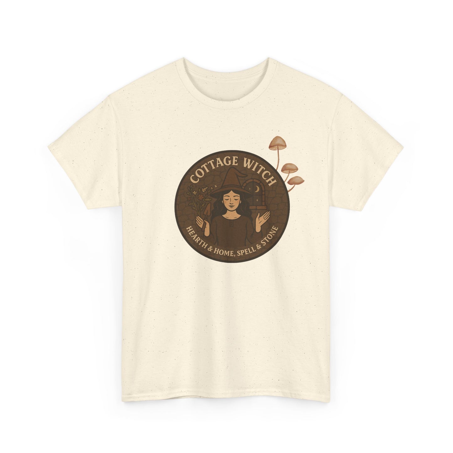Cottage Witch T-Shirt, Unisex Heavy Cotton Tee, Boho Style Tee, Witchy Apparel, Halloween Costume, Gift for Witches