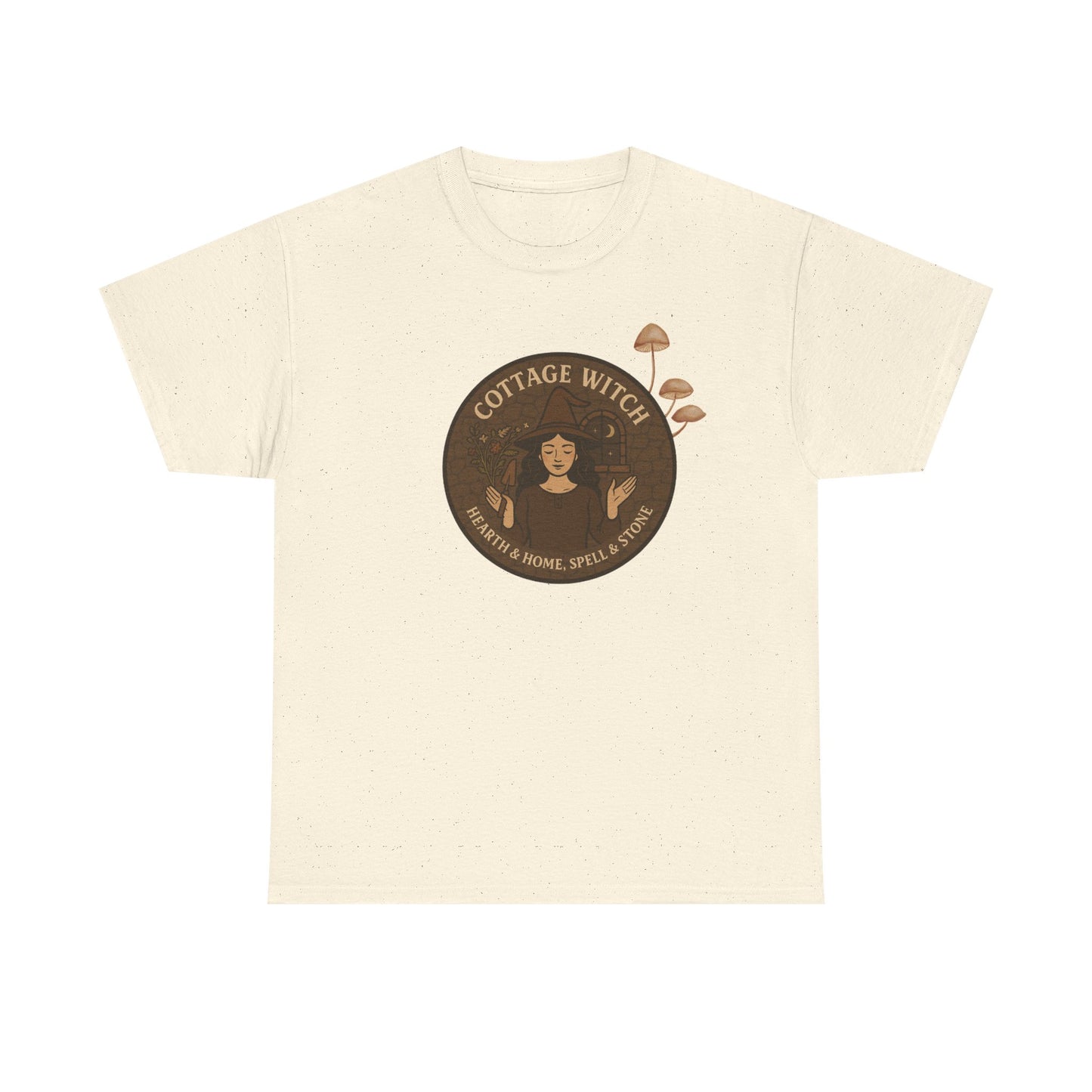 Cottage Witch T-Shirt, Unisex Heavy Cotton Tee, Boho Style Tee, Witchy Apparel, Halloween Costume, Gift for Witches