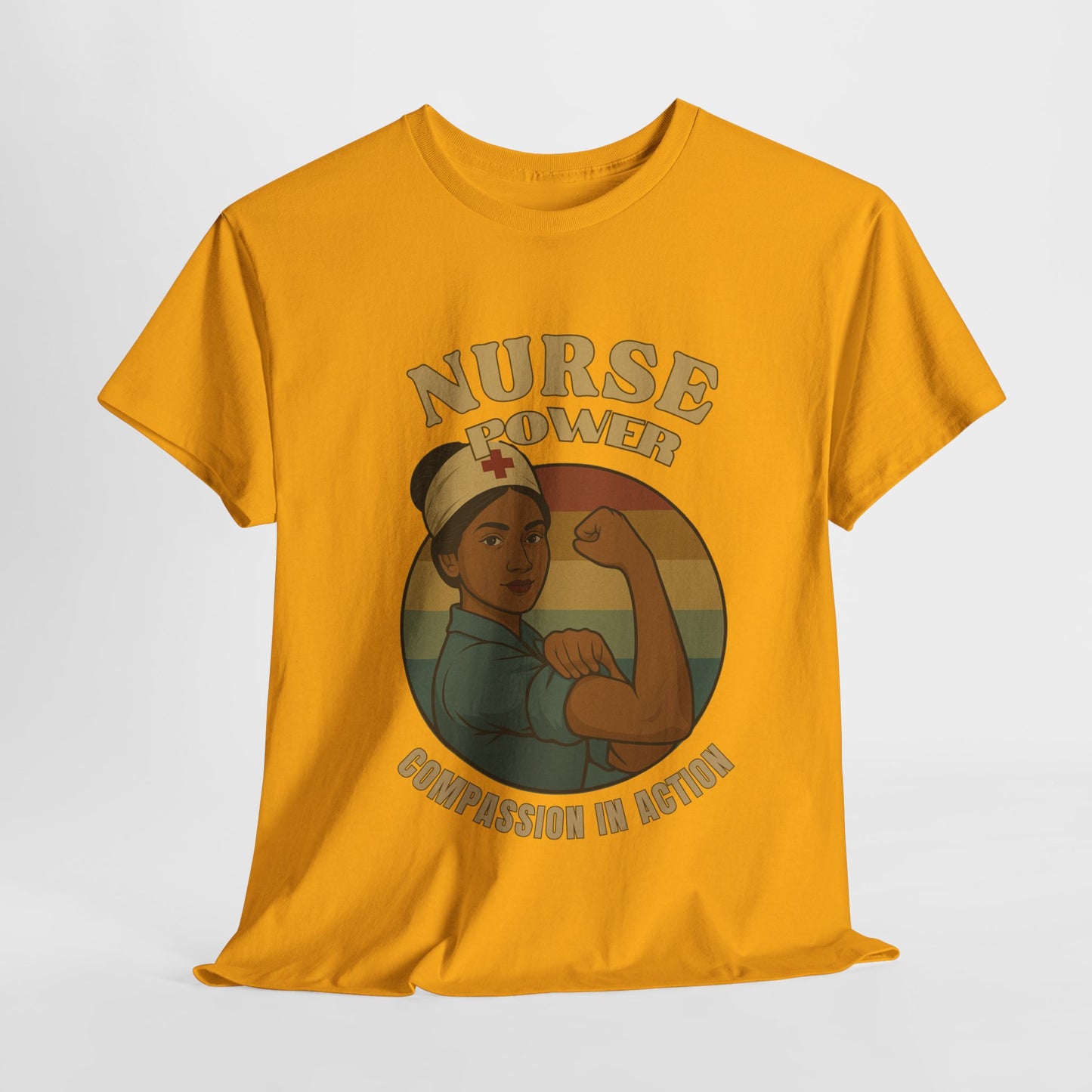 Compassion Nurse Power Tee - Unisex Heavy Cotton T-Shirt, Inspirational Gift for Healthcare Workers, Nursing Appreciation, Medical Professionals, [...]