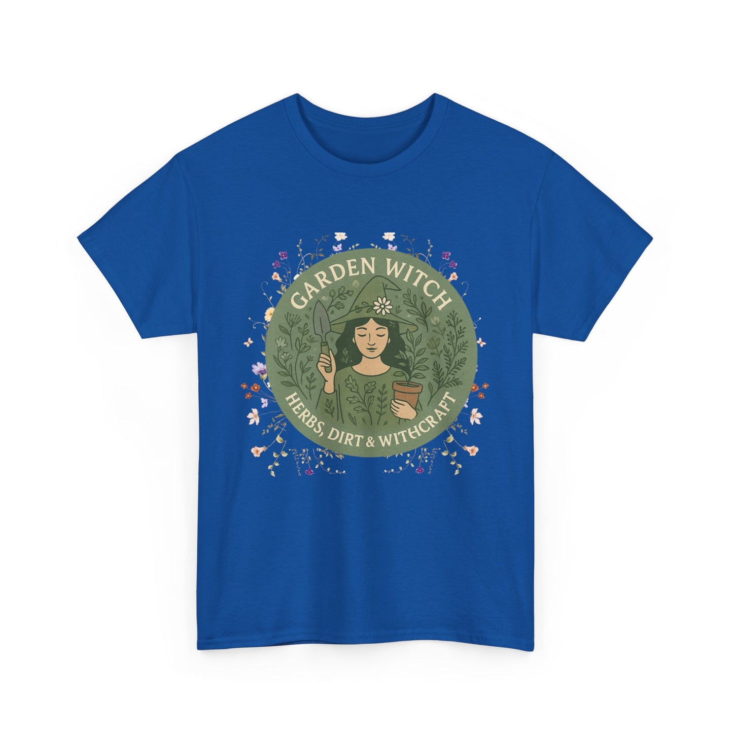 Garden Witch Unisex Heavy Cotton Tee | Perfect for Eco-Lovers, Magical Occasions, Gardening Enthusiasts, Gift for Witches, Cozy Wear