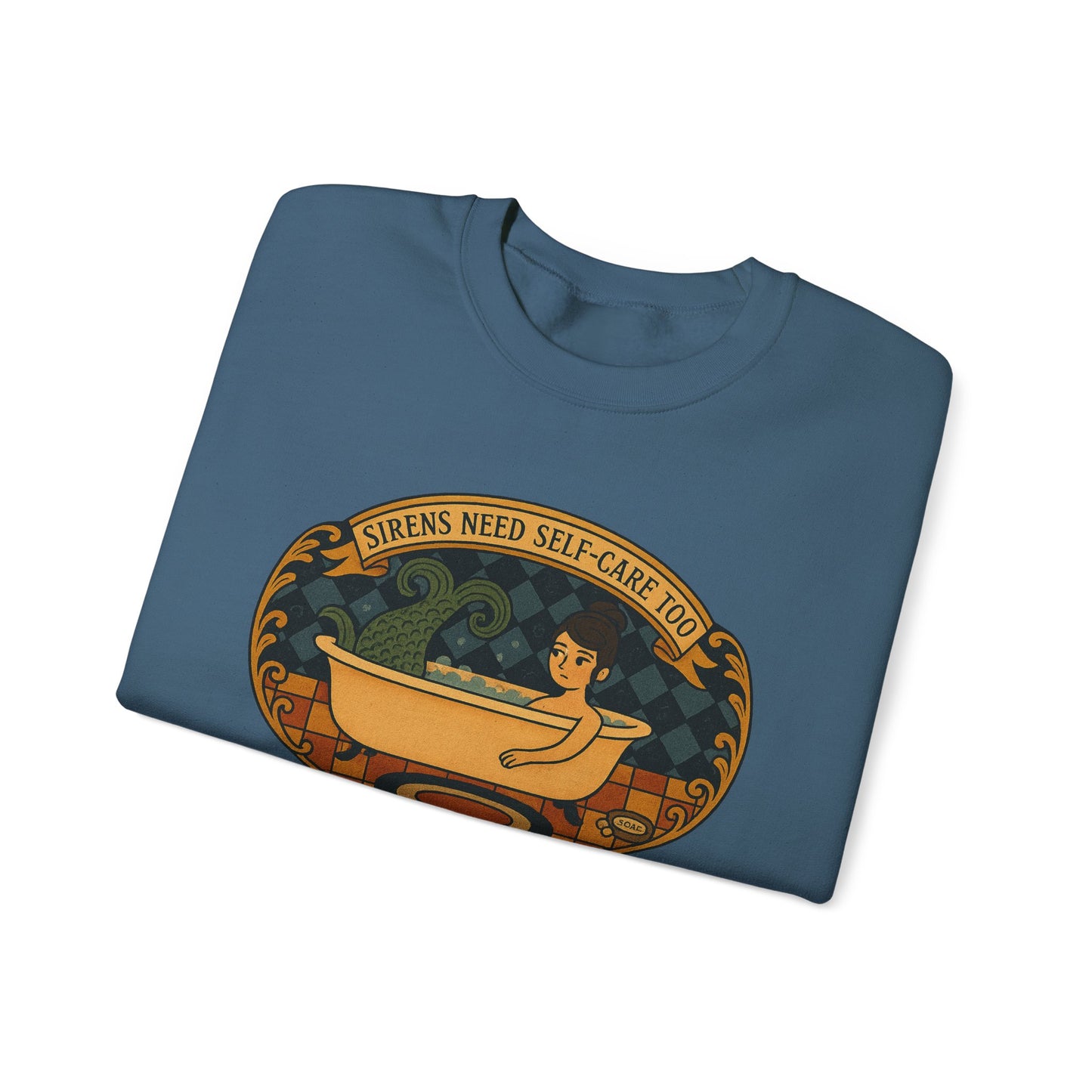 Sirens Need Self-Care too!, Crewneck Sweatshirt | Cozy Gift, Relaxation Apparel, Unisex Sweatshirt, Mindfulness Fashion, Self-Care Reminder