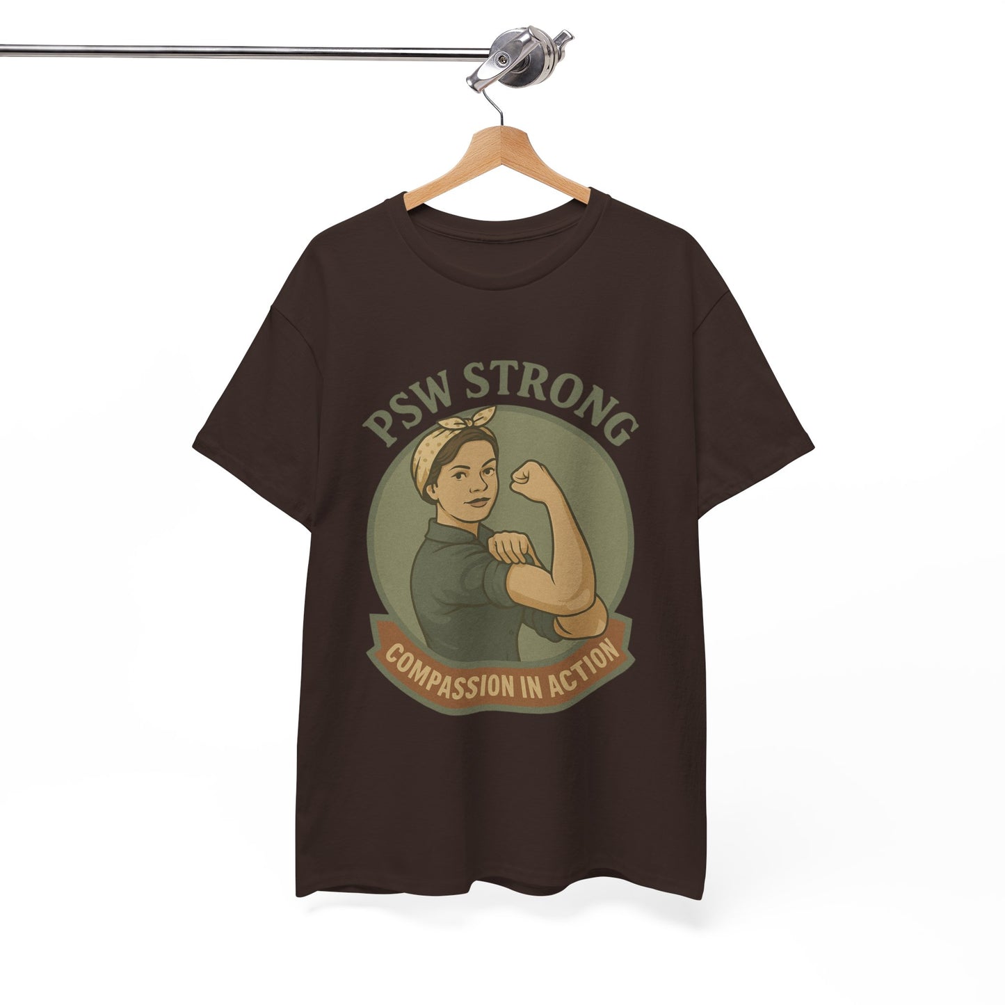 PSW Strong Unisex Heavy Cotton Tee | Compassion in Action T-Shirt, Motivational Tee, Gift for Caregivers, Healthcare Apparel, [...]