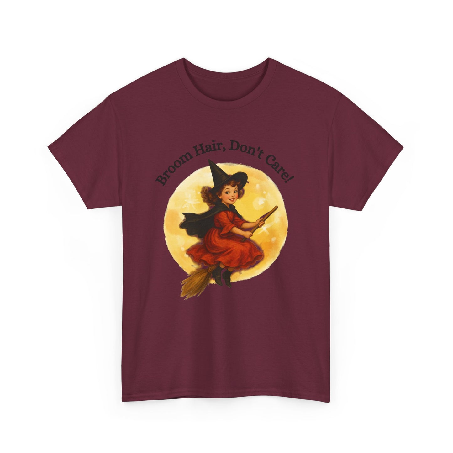 Vintage Cute Witch T-Shirt ,Retro Halloween Broomstick Tee