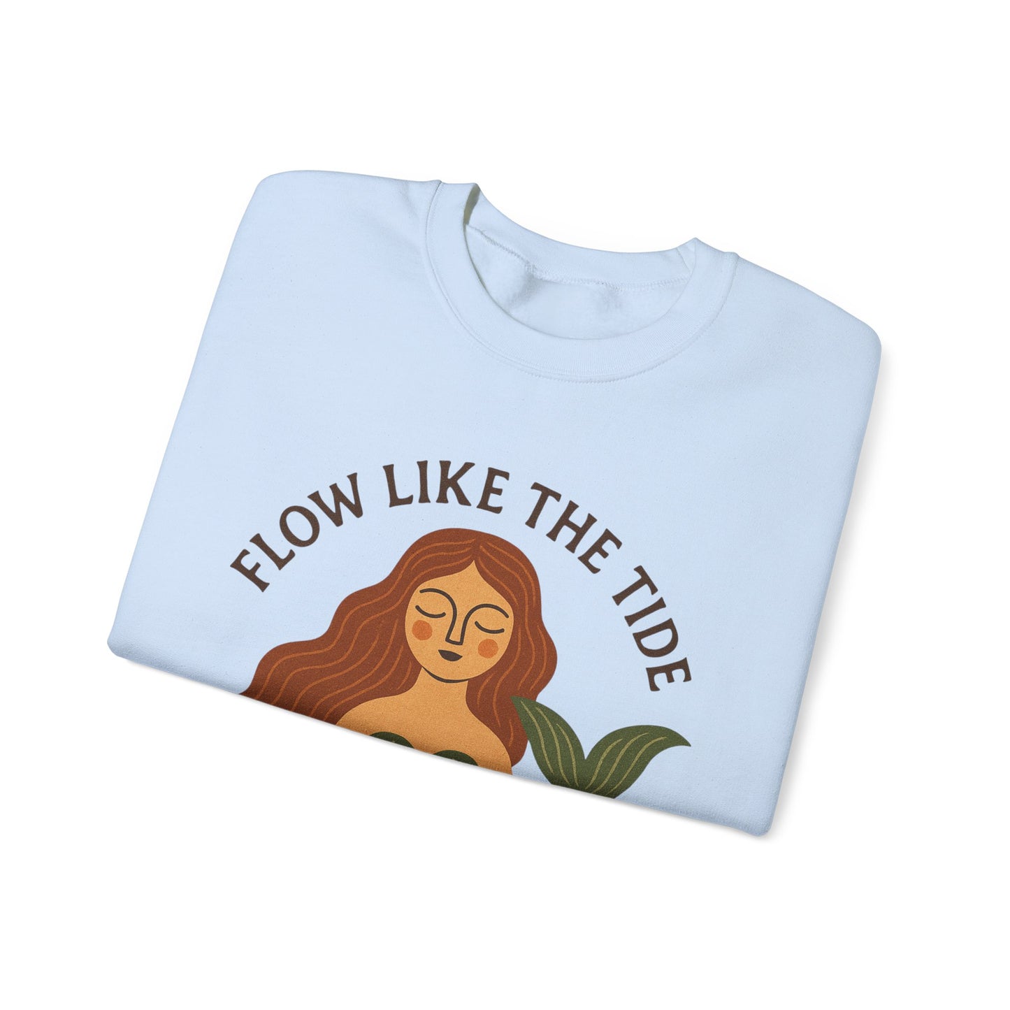 Flow Like the Tide - Boho Mermaid Crewneck Sweatshirt