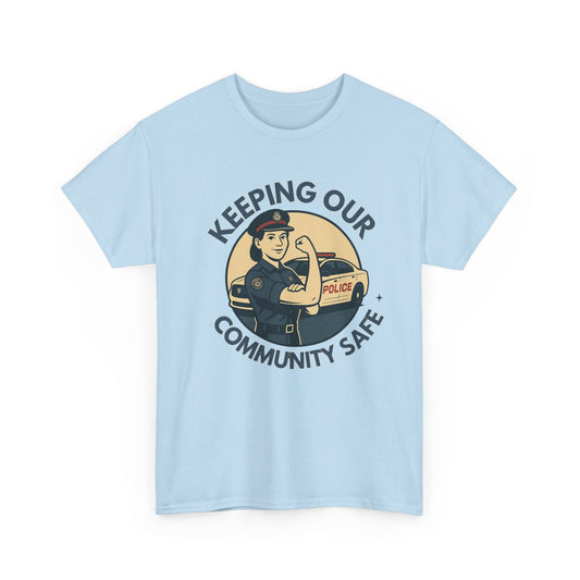 Police female, Community Protector Tee: Celebrate First Responders, Gift for Police Supporters, Law Enforcement Apparel, Casual Wear, Unique Gift Idea