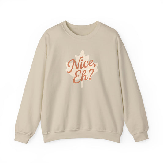 Chill Canadian Sweatshirt, Nice , Eh With Canadian leaf, Moonwoven by Luna, Unisex Crewneck, Warm Pullover, Cozy Jumper, Maple Leaf Sweater,