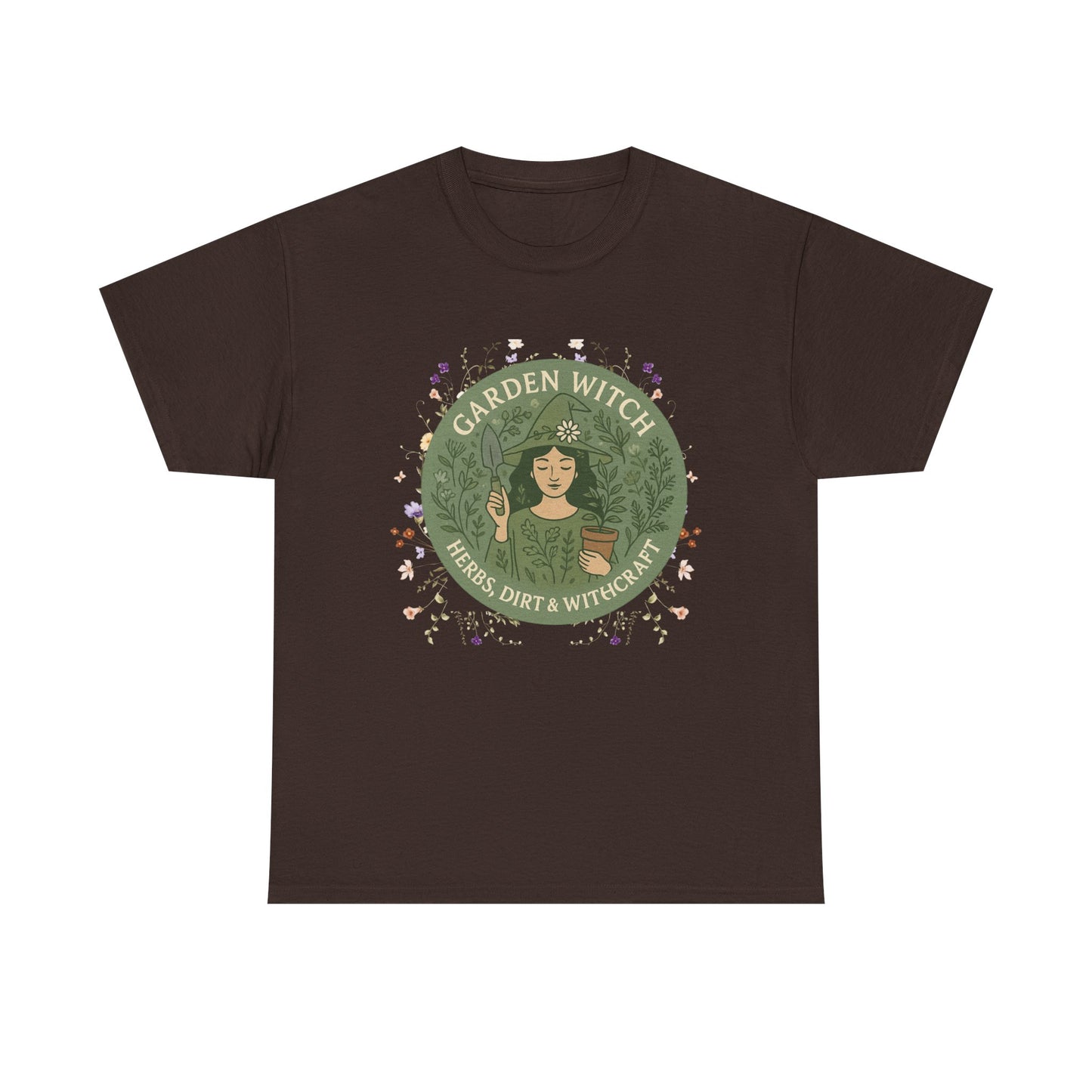 Garden Witch Unisex Heavy Cotton Tee | Perfect for Eco-Lovers, Magical Occasions, Gardening Enthusiasts, Gift for Witches, Cozy Wear