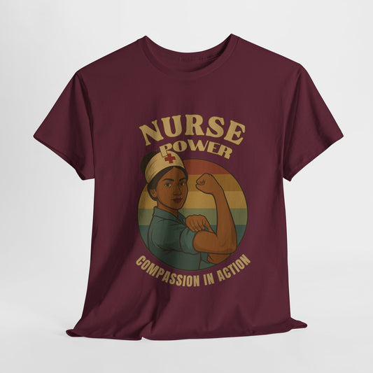 Compassion Nurse Power Tee - Unisex Heavy Cotton T-Shirt, Inspirational Gift for Healthcare Workers, Nursing Appreciation, Medical Professionals, [...]