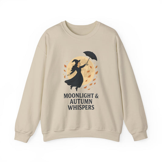 Moonlight & Autumn Whispers Crewneck Sweatshirt, Cozy Fall Sweatshirt, Witchy Sweatshirt, Halloween Apparel, Gift for Her
