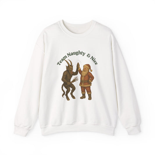 Naughty or Nice? Santa & Krampus High Five Holiday Crewneck