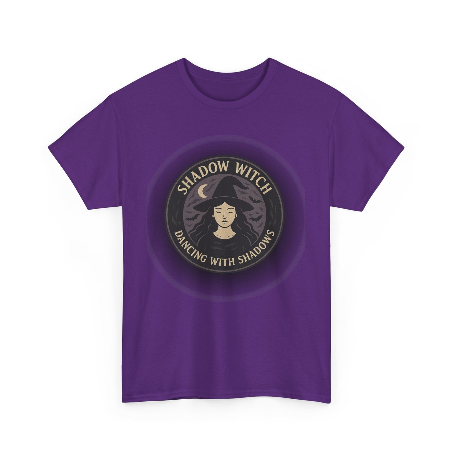 Shadow Witch Unisex Heavy Cotton Tee, Witchcraft Apparel, Halloween Gift, Boho Style T-Shirt, Magical Fashion, Gift for Witches
