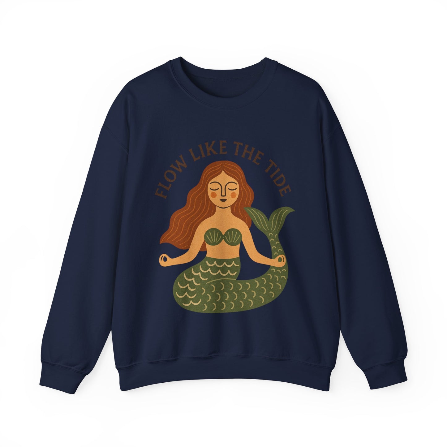 Flow Like the Tide - Boho Mermaid Crewneck Sweatshirt