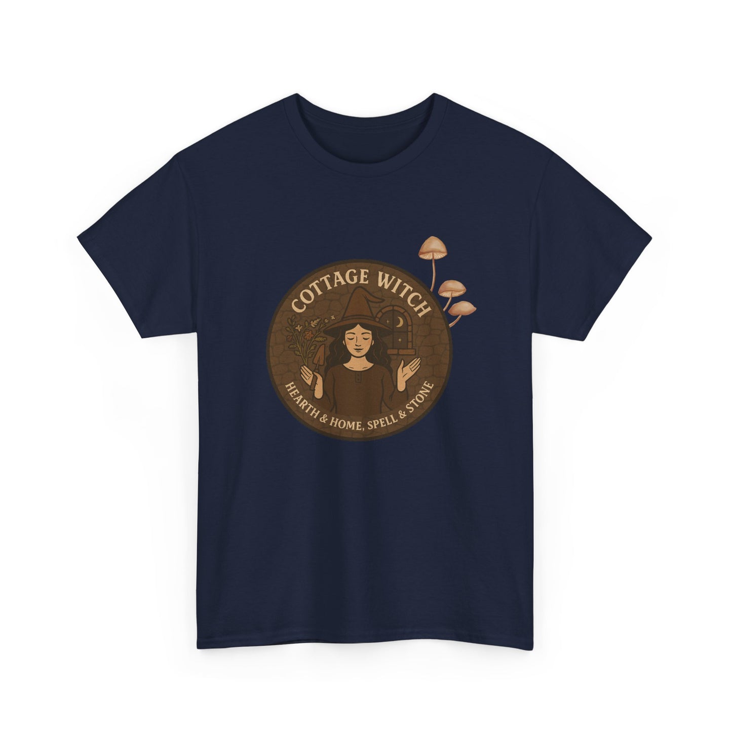Cottage Witch T-Shirt, Unisex Heavy Cotton Tee, Boho Style Tee, Witchy Apparel, Halloween Costume, Gift for Witches