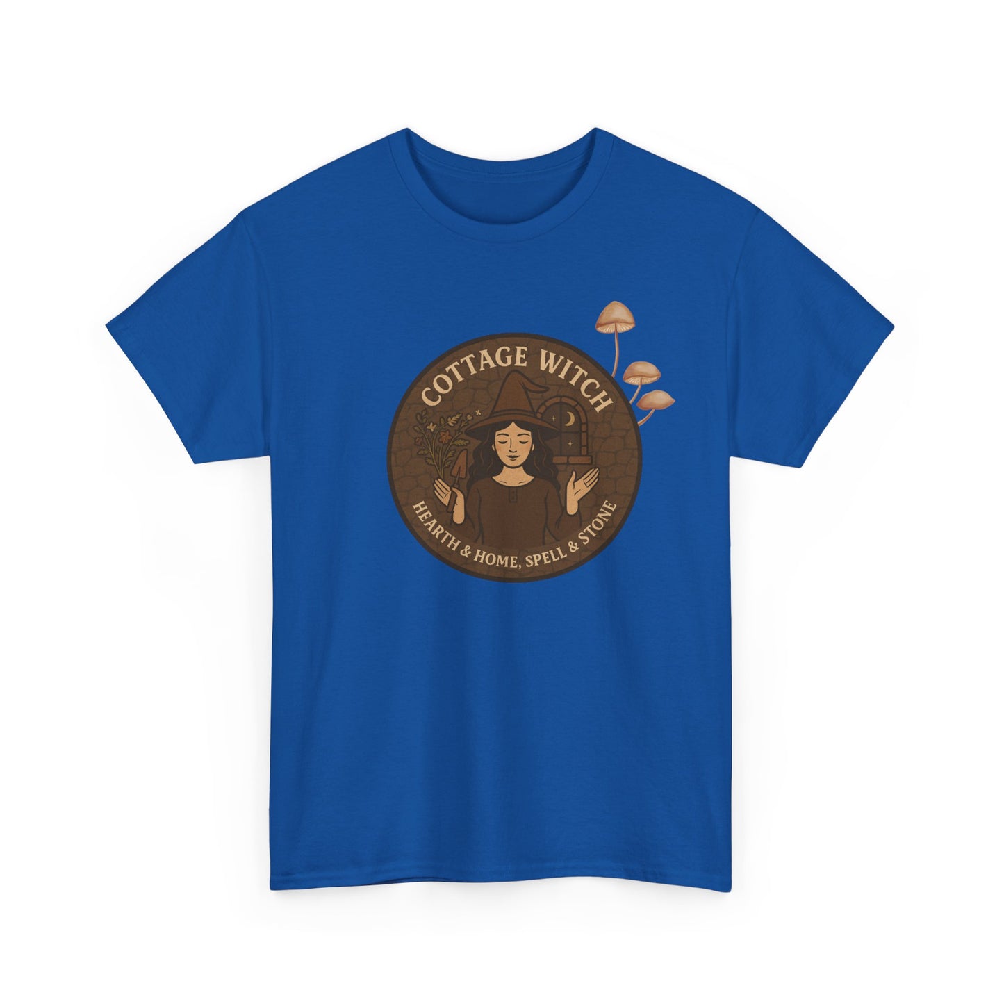 Cottage Witch T-Shirt, Unisex Heavy Cotton Tee, Boho Style Tee, Witchy Apparel, Halloween Costume, Gift for Witches