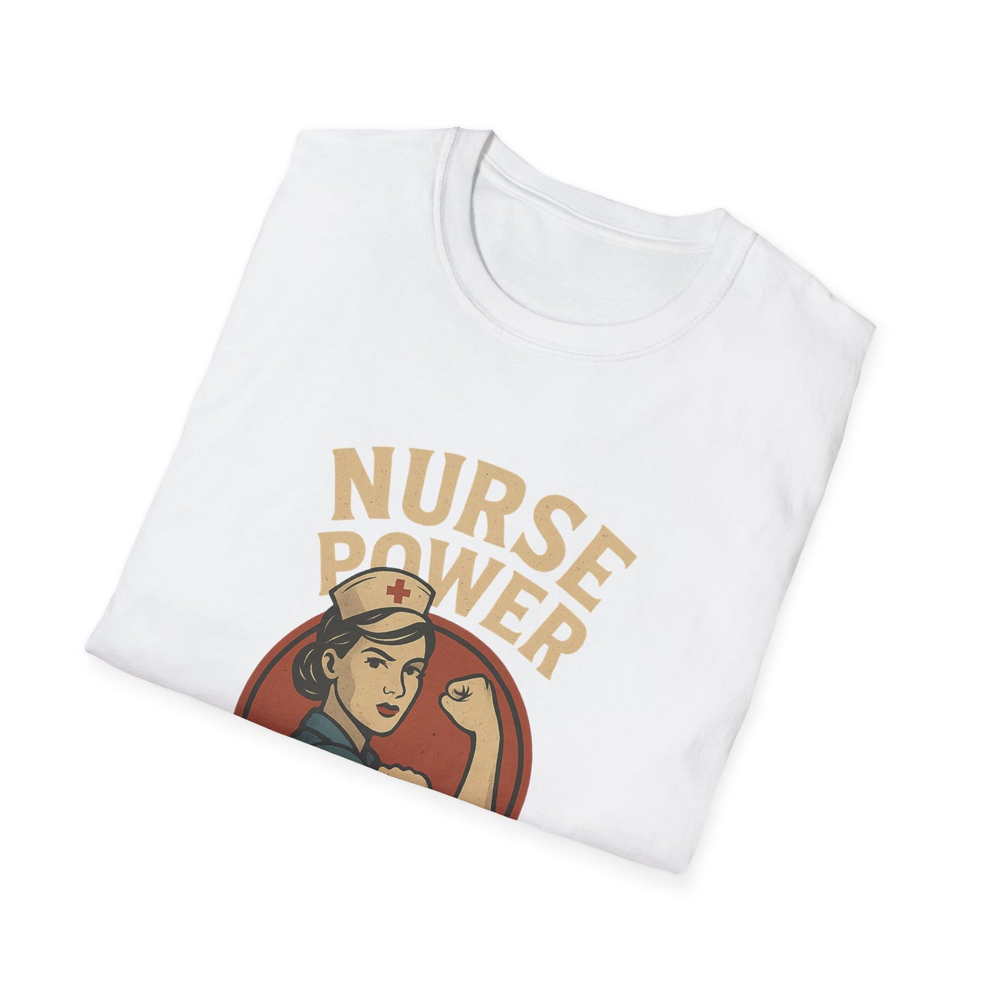 Nurse Power , Fueled by Care ,Retro Rosie the Riveter Style Nurse Shirt