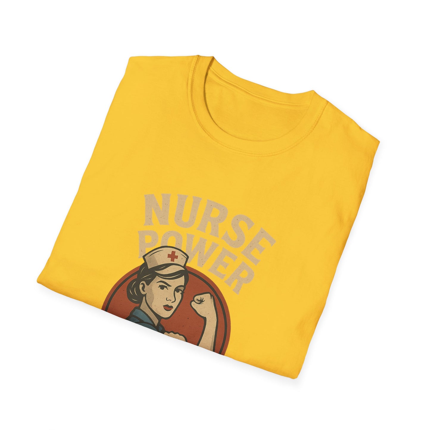 Nurse Power , Fueled by Care ,Retro Rosie the Riveter Style Nurse Shirt