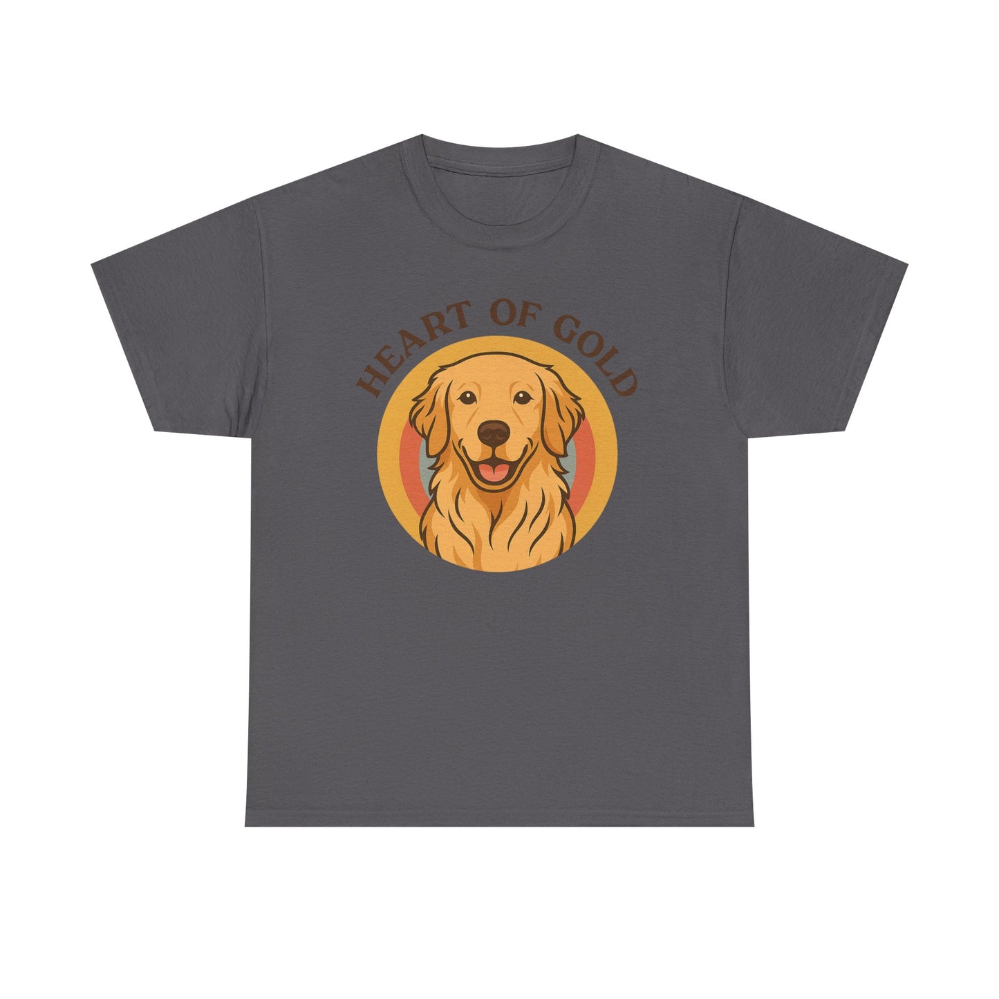 Golden Retriever, Heart of Gold Dog Tee - Unisex Heavy Cotton T-Shirt, Pet Lover Gift, Animal Lover Apparel, Golden Retriever Shirt,