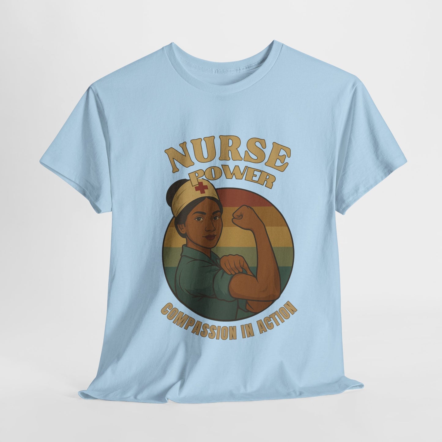 Compassion Nurse Power Tee - Unisex Heavy Cotton T-Shirt, Inspirational Gift for Healthcare Workers, Nursing Appreciation, Medical Professionals, [...]