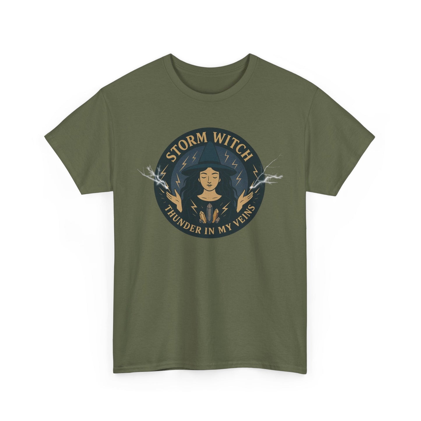 Storm Witch Unisex Heavy Cotton Tee - Thunder in My Veins, Witchy Apparel, Boho Style T-shirt, Gift for Her, Astrology Clothing, Magic [...]