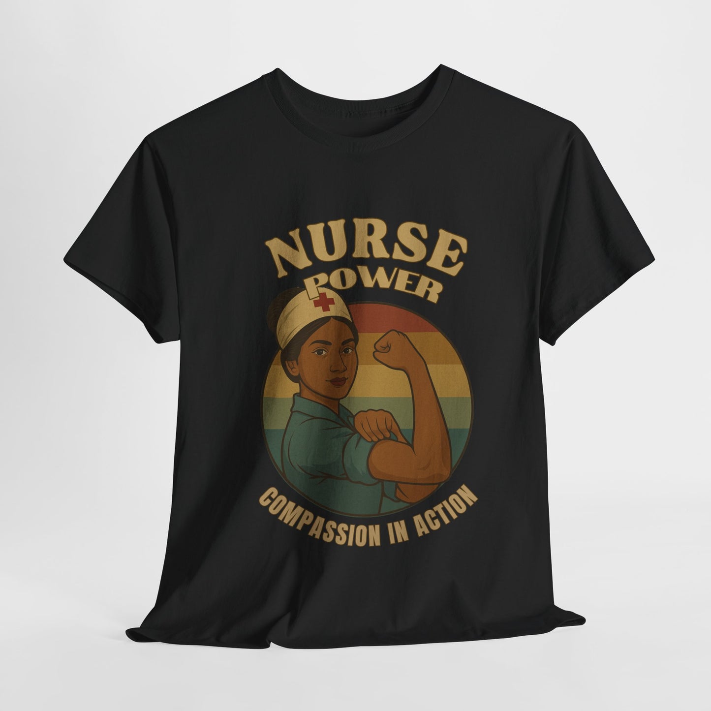 Compassion Nurse Power Tee - Unisex Heavy Cotton T-Shirt, Inspirational Gift for Healthcare Workers, Nursing Appreciation, Medical Professionals, [...]