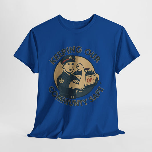 OPP ,Community Safety Tee - Unisex Heavy Cotton Shirt, Support Local Heroes, Great for Appreciation Events, Casual Wear, Everyday Comfort