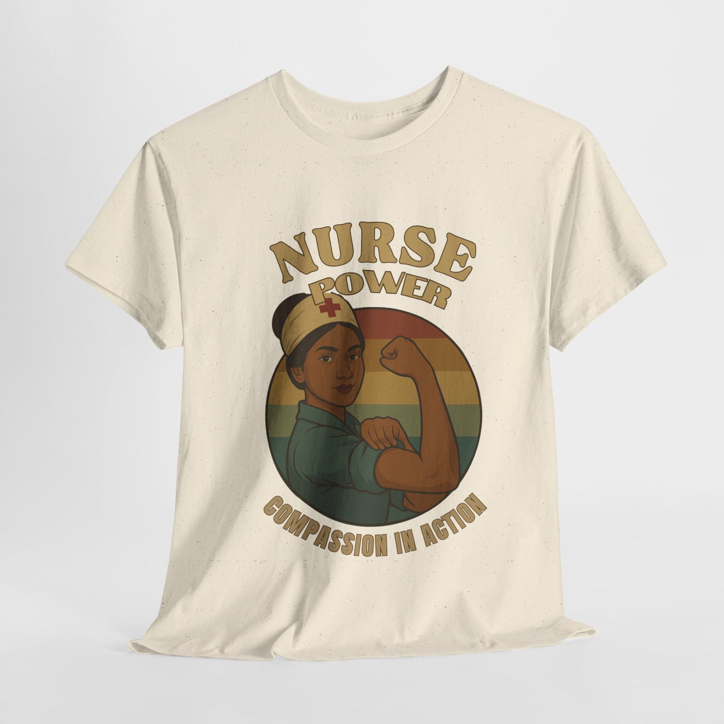 Compassion Nurse Power Tee - Unisex Heavy Cotton T-Shirt, Inspirational Gift for Healthcare Workers, Nursing Appreciation, Medical Professionals, [...]