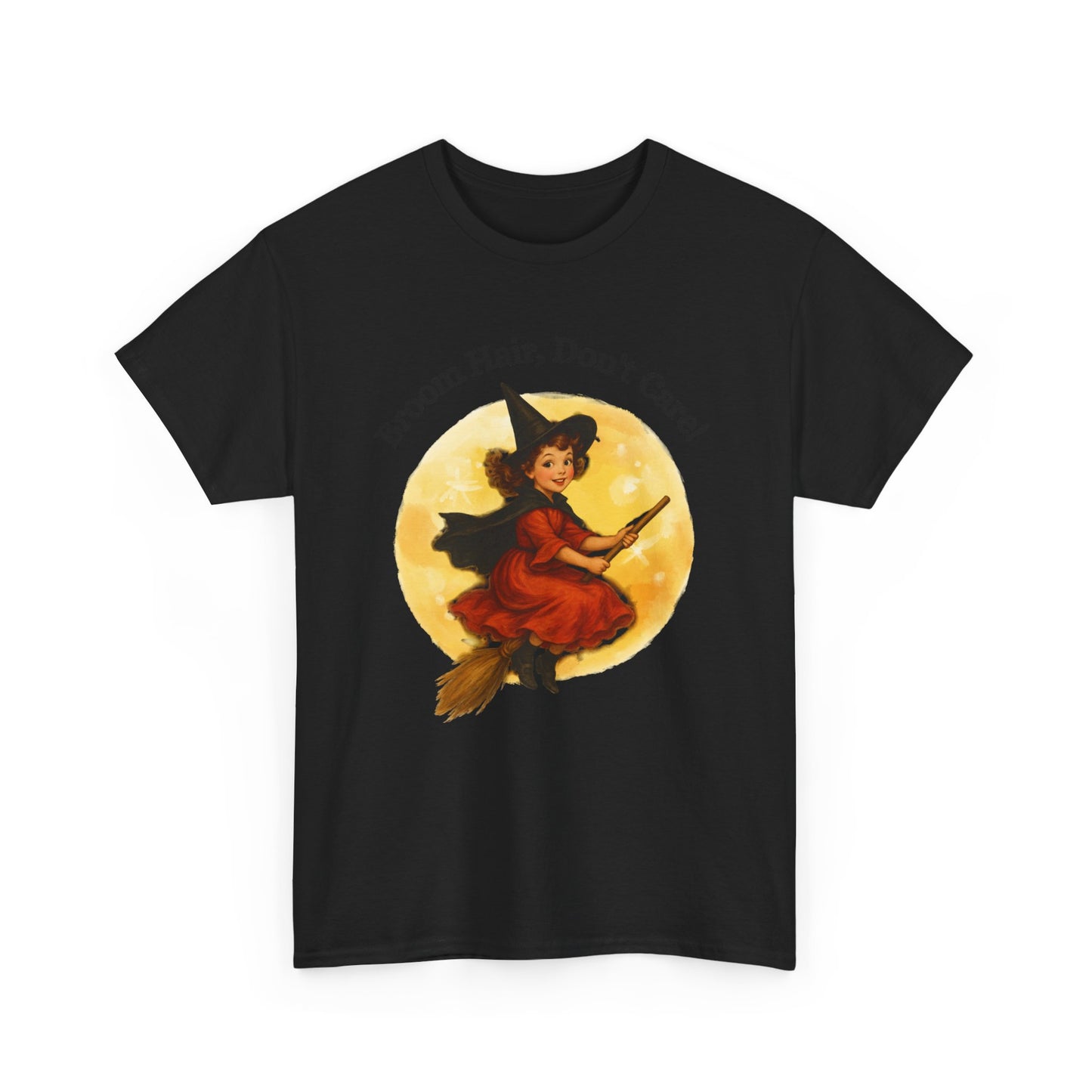 Vintage Cute Witch T-Shirt ,Retro Halloween Broomstick Tee
