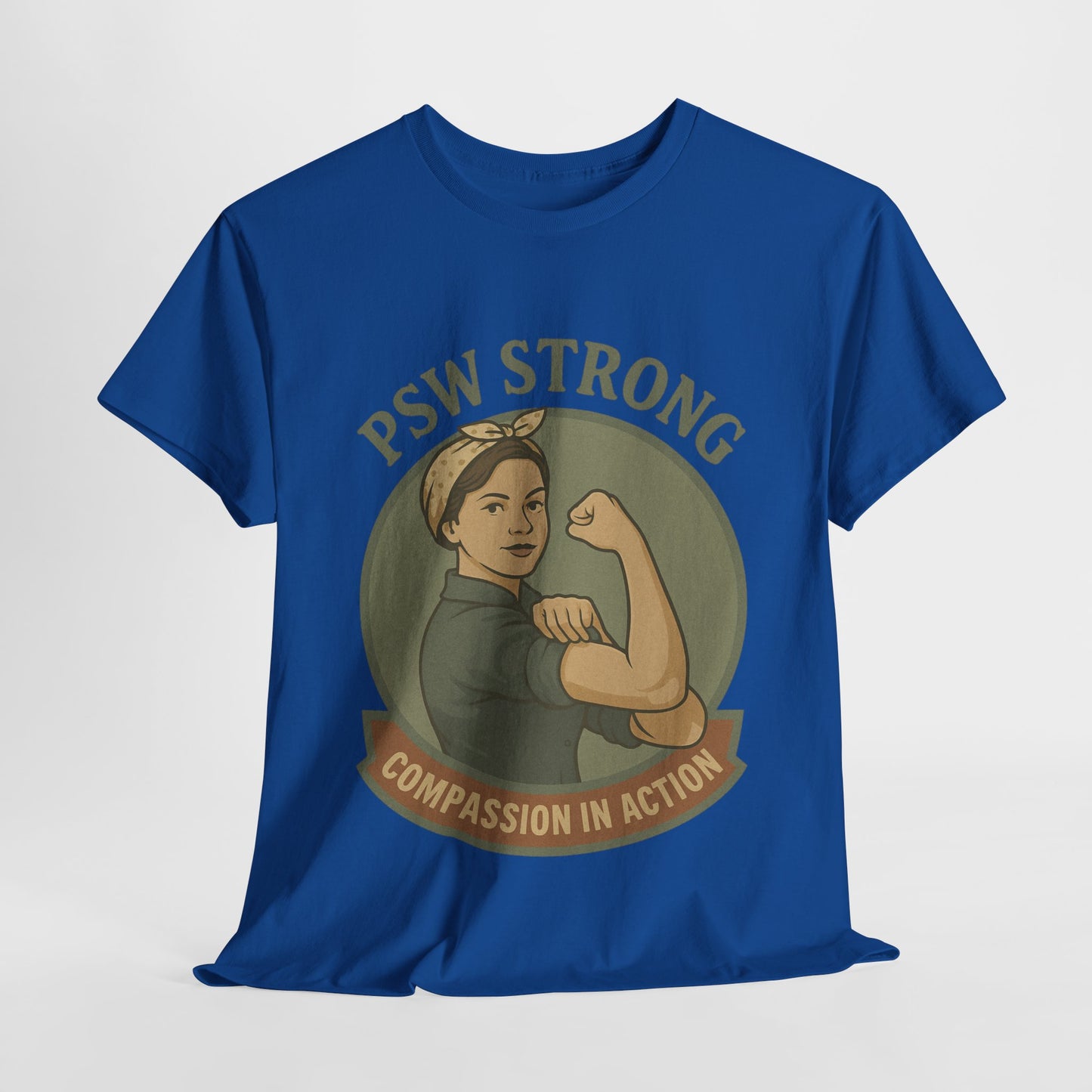 PSW Strong Unisex Heavy Cotton Tee | Compassion in Action T-Shirt, Motivational Tee, Gift for Caregivers, Healthcare Apparel, [...]