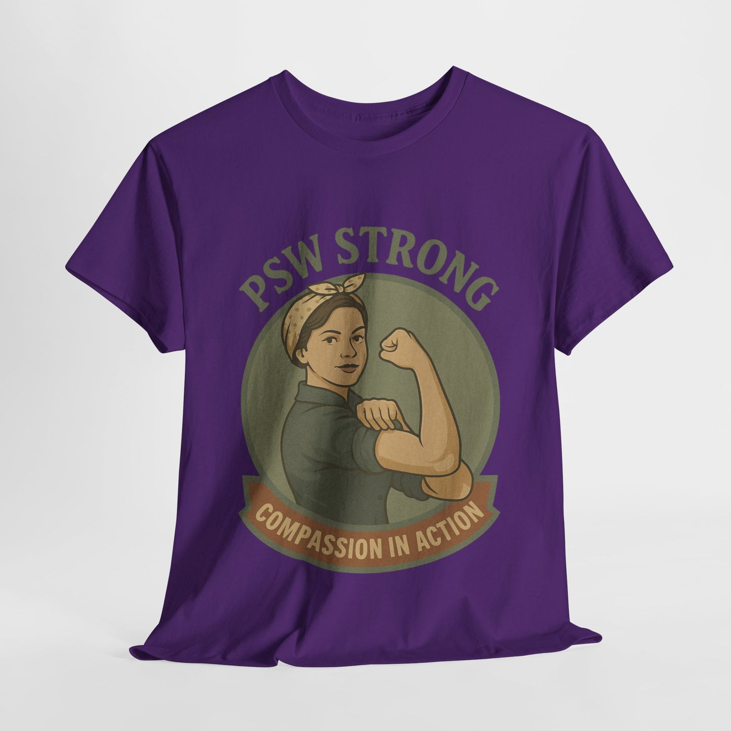 PSW Strong Unisex Heavy Cotton Tee | Compassion in Action T-Shirt, Motivational Tee, Gift for Caregivers, Healthcare Apparel, [...]