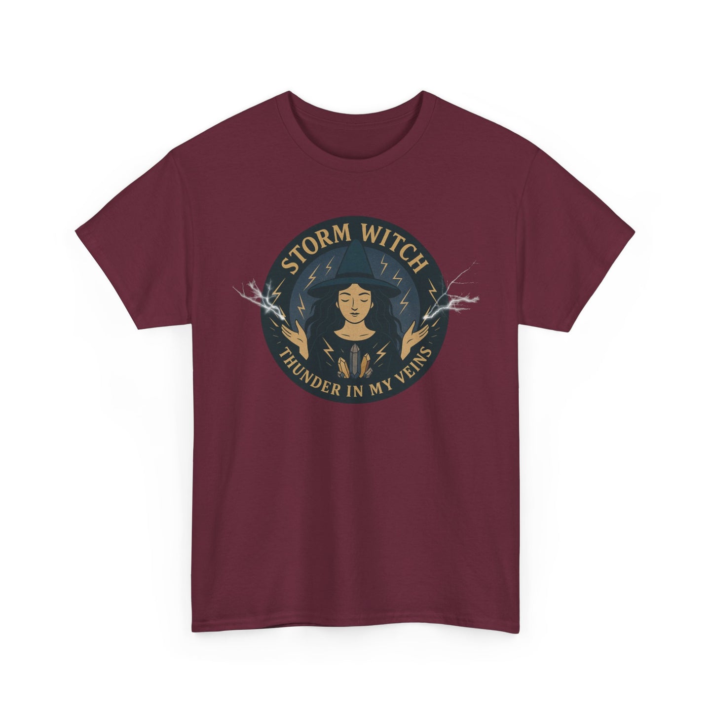Storm Witch Unisex Heavy Cotton Tee - Thunder in My Veins, Witchy Apparel, Boho Style T-shirt, Gift for Her, Astrology Clothing, Magic [...]